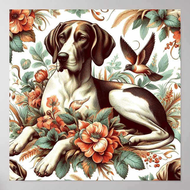 Poster Ilustração Vintage Braque Français (Frente)