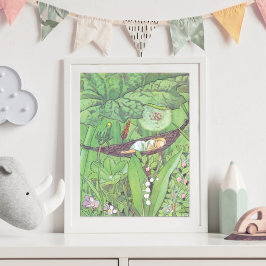 Poster Ilustração Vintage da Pequena Polegar por Elsa Bes