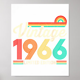 Poster Ilustração Vintage de 60 Anos de Idade de 1966