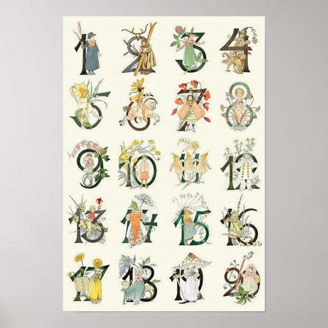 Poster Ilustração Vintage de Ottilia Adelborg (Frente)