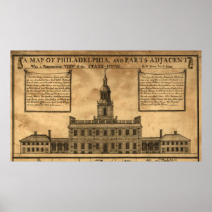 Pôster Ilustração Vintage do Hall da Independência