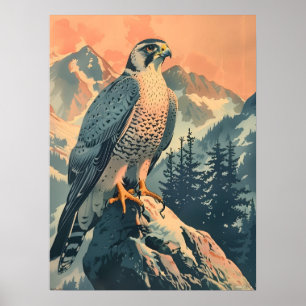 Poster Ilustração Vintage Gyrfalcon