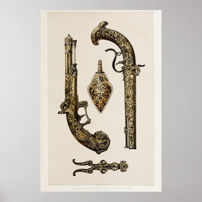 Poster Ilustração Vintage Revolver (Frente)