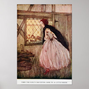 Poster Ilustração Vintage Rie Cramer Conto de Fadas Grimm