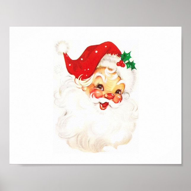 Poster Ilustração Vintage Santa Claus (Frente)