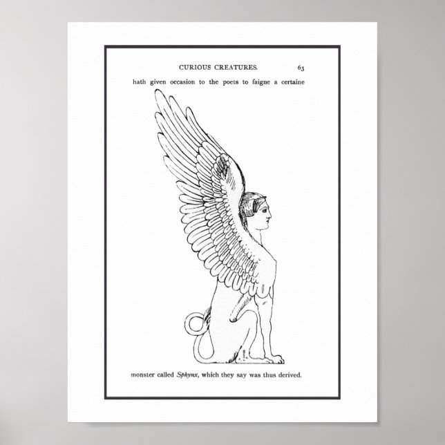 Poster Ilustração Vintage Sphinx (Frente)
