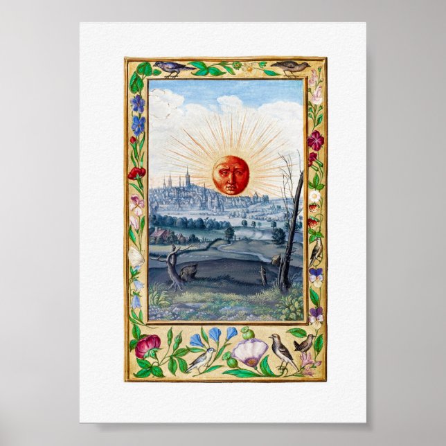 Poster Ilustração Vintage Sun (Frente)