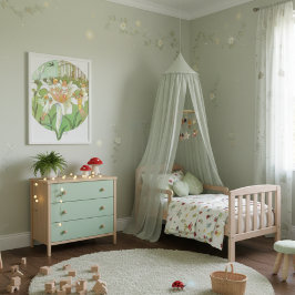 Poster Ilustração Vintage Thumbelina por Elsa Beskow