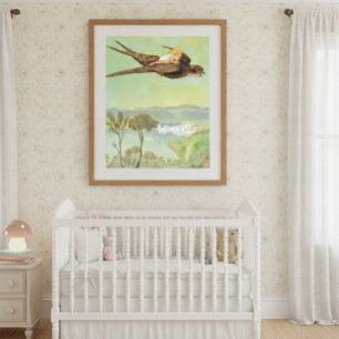 Poster Ilustração Vintage Thumbelina por Elsa Beskow