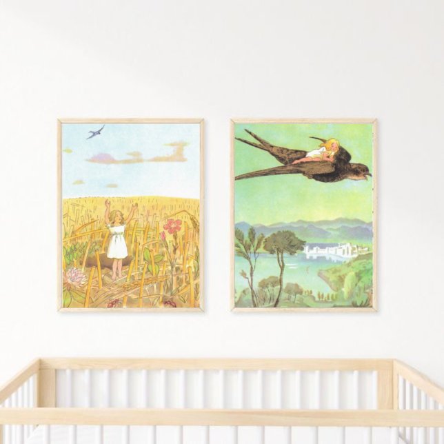 Poster Ilustração Vintage Thumbelina por Elsa Beskow (Criador carregado)