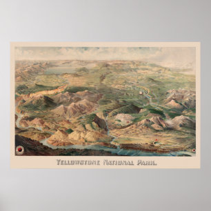 Poster Ilustração Vintage Yellowstone