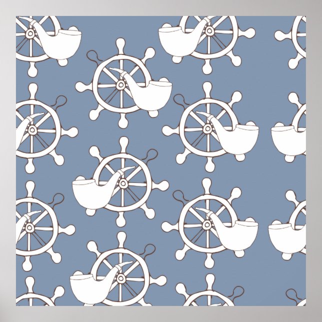 Poster Ilustração visual, roda e tu sem costura, de padrã (Frente)