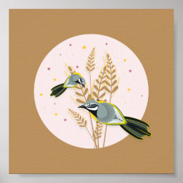 Poster Ilustração Wagtail de cinzas