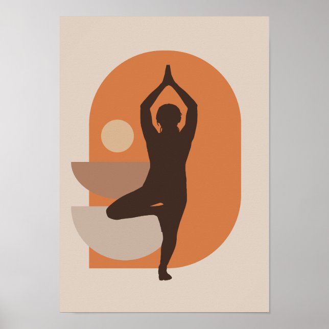 Poster Ilustração Yoga - Design calma e indulgente (Frente)