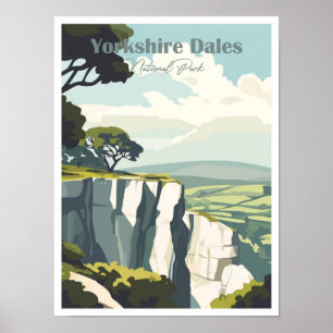 Poster Ilustração Yorkshire Dales Trabalho de arte Viagem