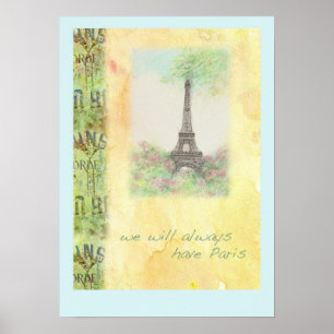 POSTER ilustrado torre Eiffel de Paris