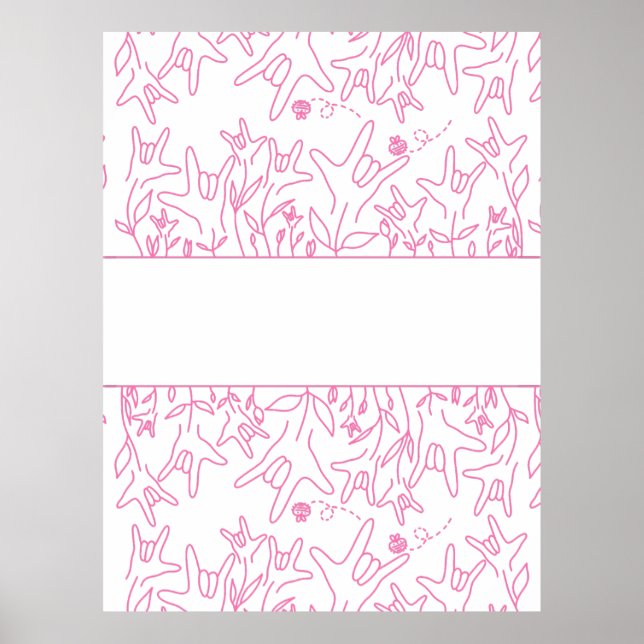 Poster ILY Bloom - Design ASL de Nome Personalizado (Frente)