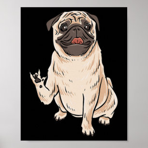 Poster Ily Pug Cão Gestual Asl Surdo Perda Auditiva Awa