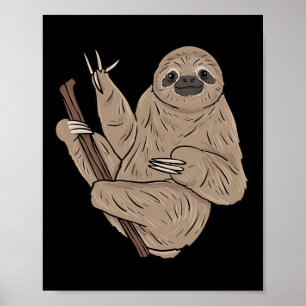 Poster ILY Sloth ASL Gesto de Mão surdo surdo Perda de au