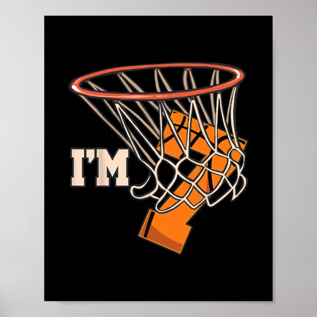 Poster I'm 7 Sketll Theme Birthday Party Celebration 7th  (Frente)