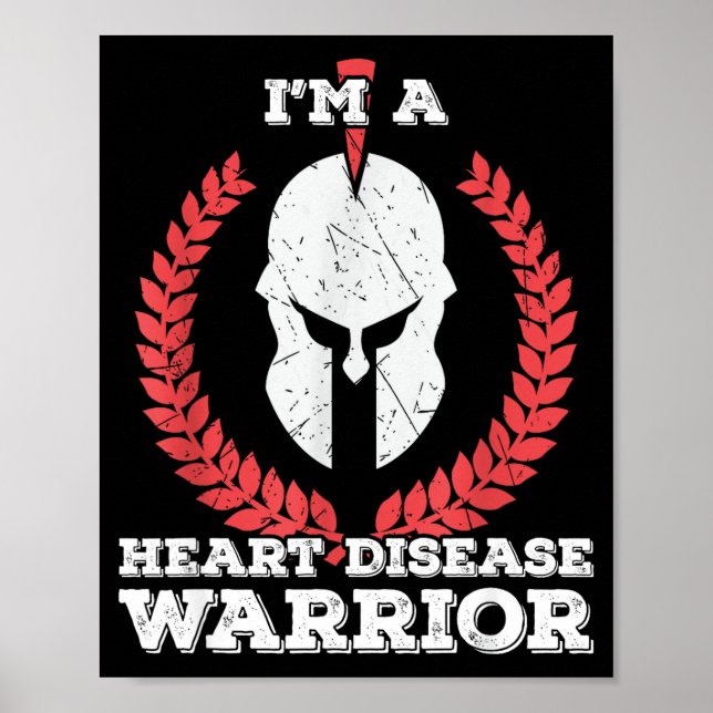 Poster Im A Heart Disease Warrior Survivor Cardiac Health (Frente)