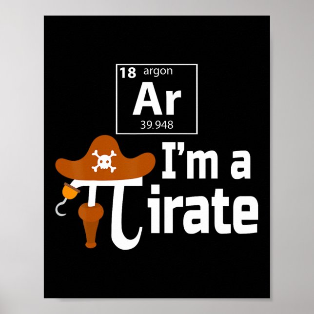Poster I'm A Pirate Funny Pi Pun Science 14 3.14 (Frente)