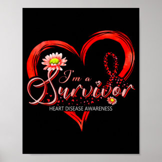 Poster Im A Survivor Heart Disease Awareness Month Red Ri