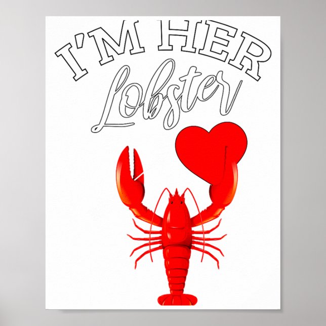 Poster Im Her Lobster Heart Couple Matching Gift Valentin (Frente)