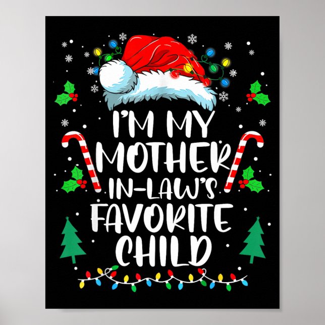 Poster Im My Mother In Laws Favorite Child Funny Santa Mo (Frente)
