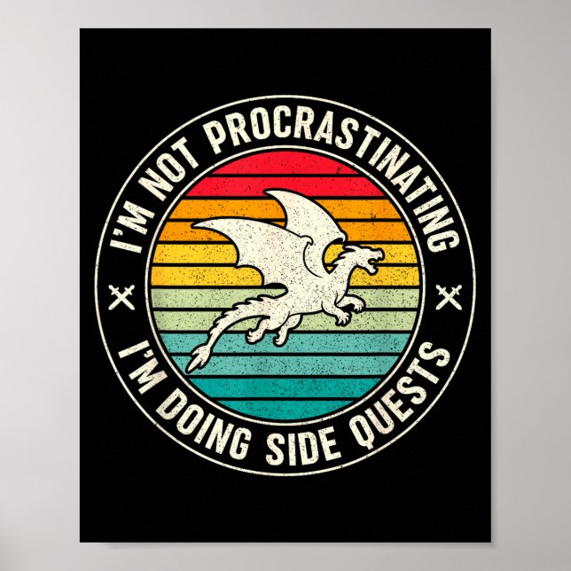 Poster I'm Not Procrastinating I'm Doing Side Quests Drag (Frente)