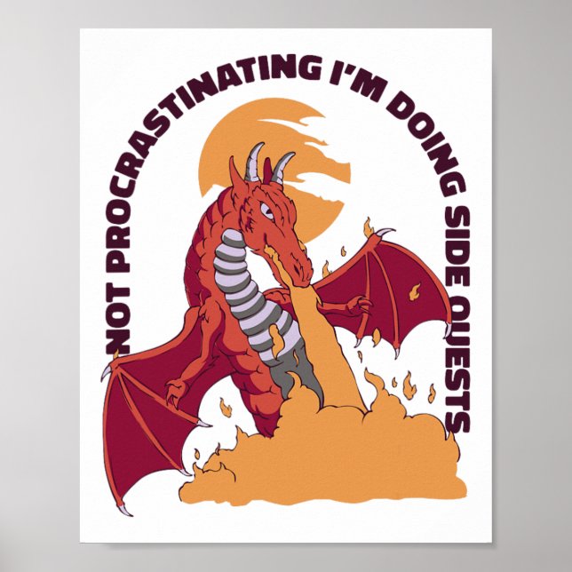 Poster I'm Not Procrastinating I'm Doing Side Quests - Rp (Frente)
