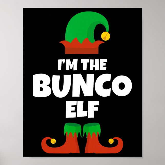Poster I'm The Bunco Elf Family Pajama Christmas Funny Bu (Frente)