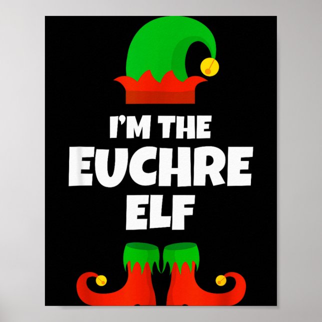 Poster I'm The Euchre Elf Family Pajama Christmas Funny P (Frente)