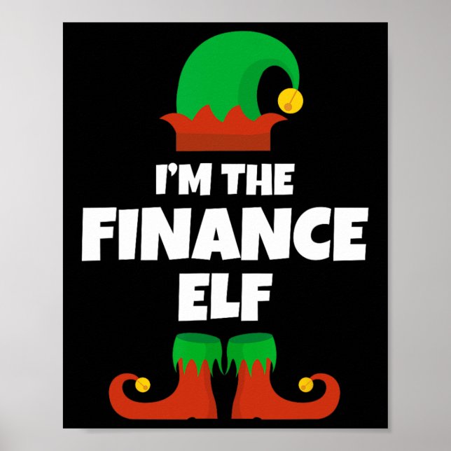 Poster I'm The Finance Elf Family Pajama Christmas Funny  (Frente)