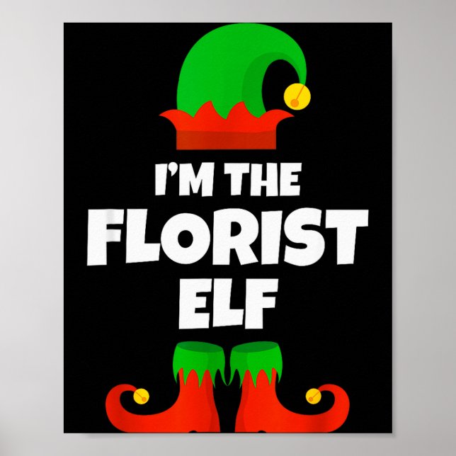 Poster I'm The Florist Elf Family Pajama Christmas Floral (Frente)