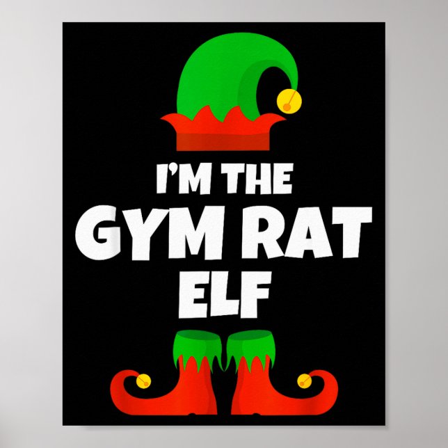 Poster I'm The Gym Rat Elf Family Pajama Christmas Fitnes (Frente)