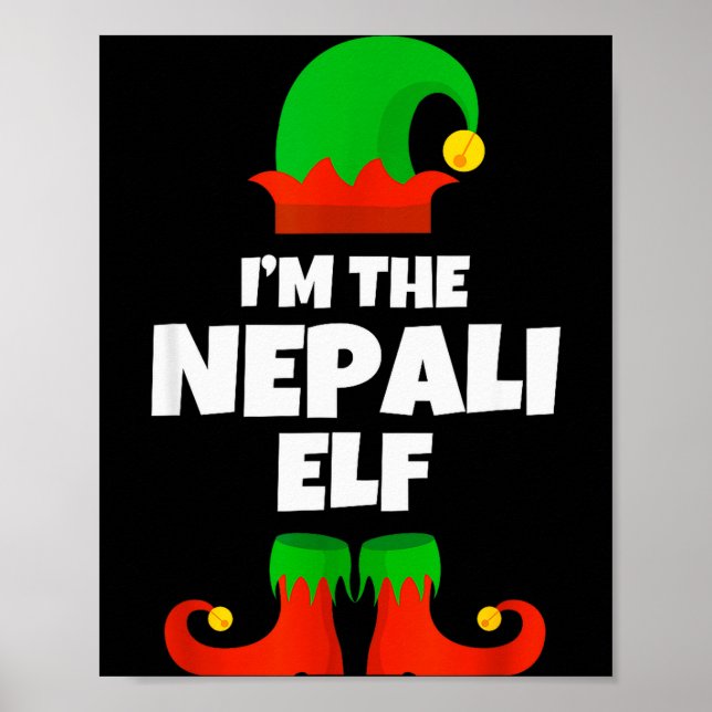 Poster I'm The Nepali Elf Family Pajama Christmas Funny N (Frente)