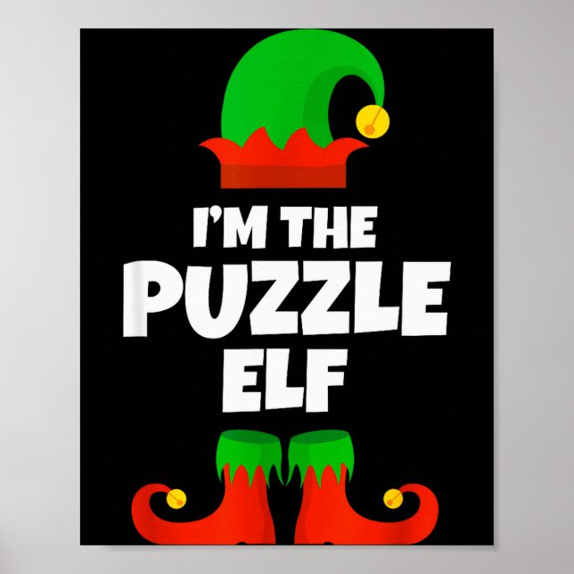 Poster I'm The Puzzle Elf Family Pajama Christmas Funny  (Frente)