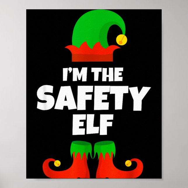 Poster I'm The Safety Elf Family Pajama Christmas Officer (Frente)