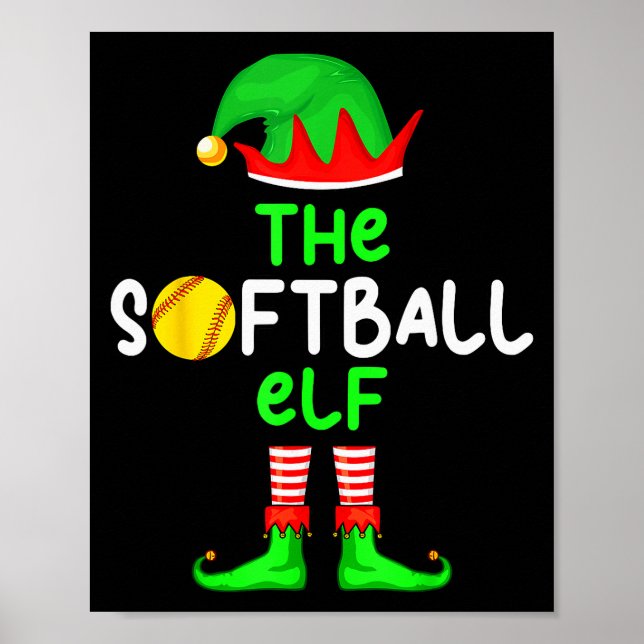 Poster I'm The Softball Elf Christmas Family Matching Paj (Frente)