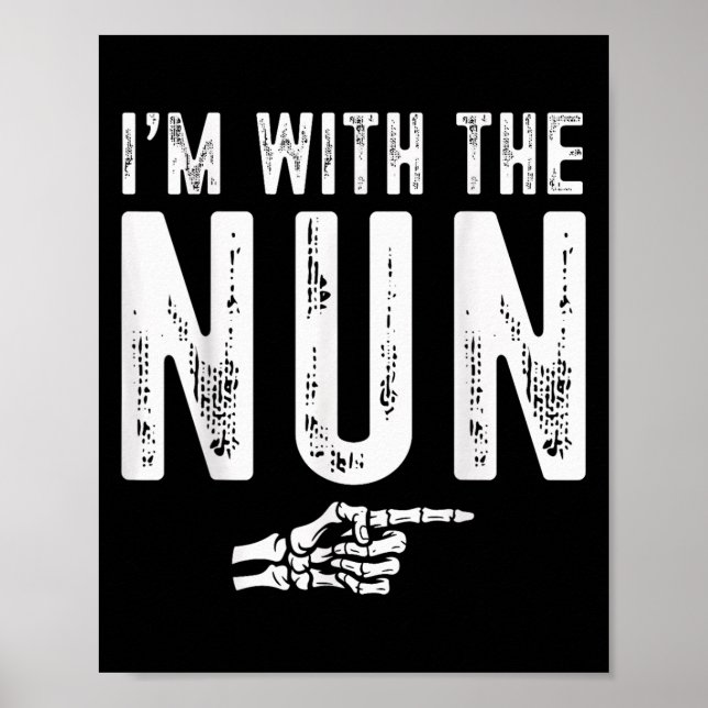 Poster I'm With The Nun Easy Costume Halloween Couples Ma (Frente)