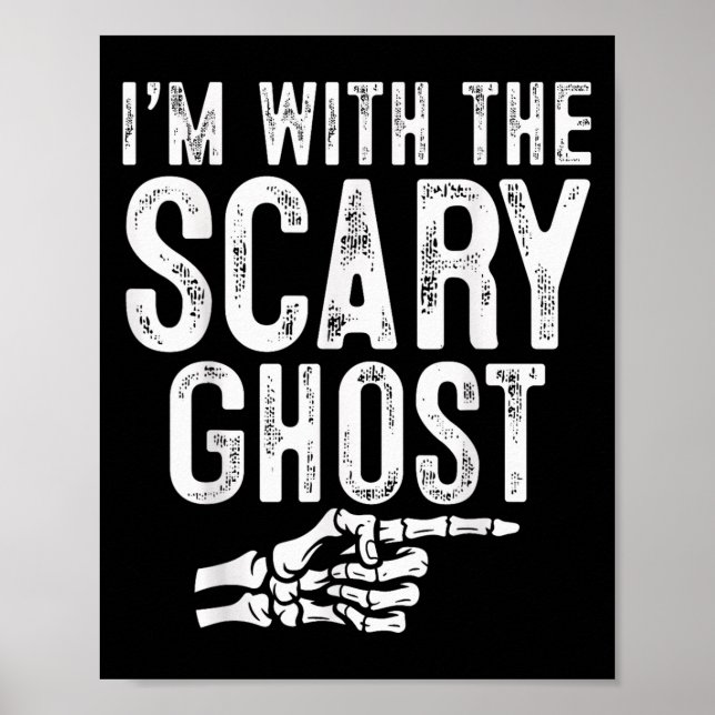 Poster I'm With The Y Ghost Easy Costume Halloween Couple (Frente)