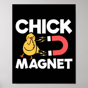 Poster Ímã de Galinha Piada de Páscoa Frango Engraçado