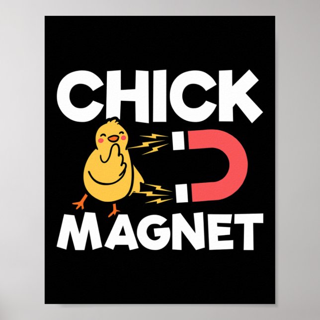 Poster Ímã de Galinha Piada de Páscoa Frango Engraçado (Frente)