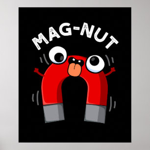 Poster Ímã Mag-nut Piada Ímã Trocadilho Fundo Escuro