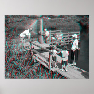 Pôster imagem 3D. Balsa do filão de Hampton, Shropshire,