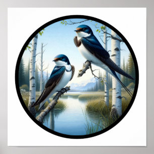Poster Imagem 3D circular de 2 toalhetes de árvore perfur