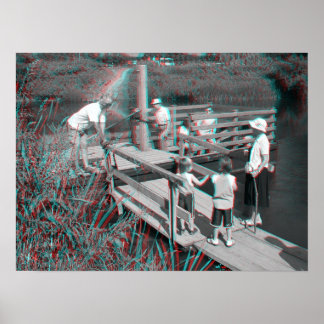 Pôster Imagem 3D. Hampton Lode Ferry, Shropshire, Inglate
