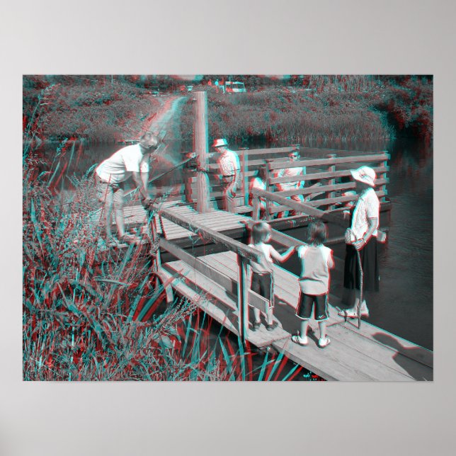 Pôster Imagem 3D. Hampton Lode Ferry, Shropshire, Inglate (Frente)