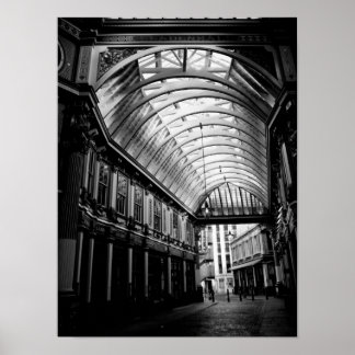Poster Imagem a preto e branco da Leadenhall Market Londo